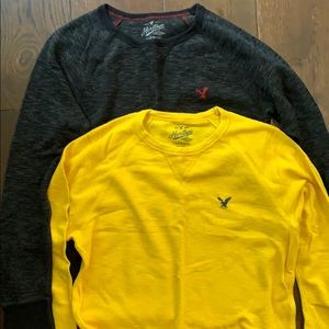 Two American Eagle thermal tees like new AS & AM